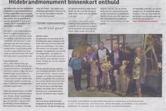 Hildebrandmonument binnekort onthuld 28 aug 2014